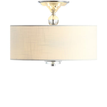 Marc 15" Metal/Crystal LED Semi Flush Mount - JONATHAN Y